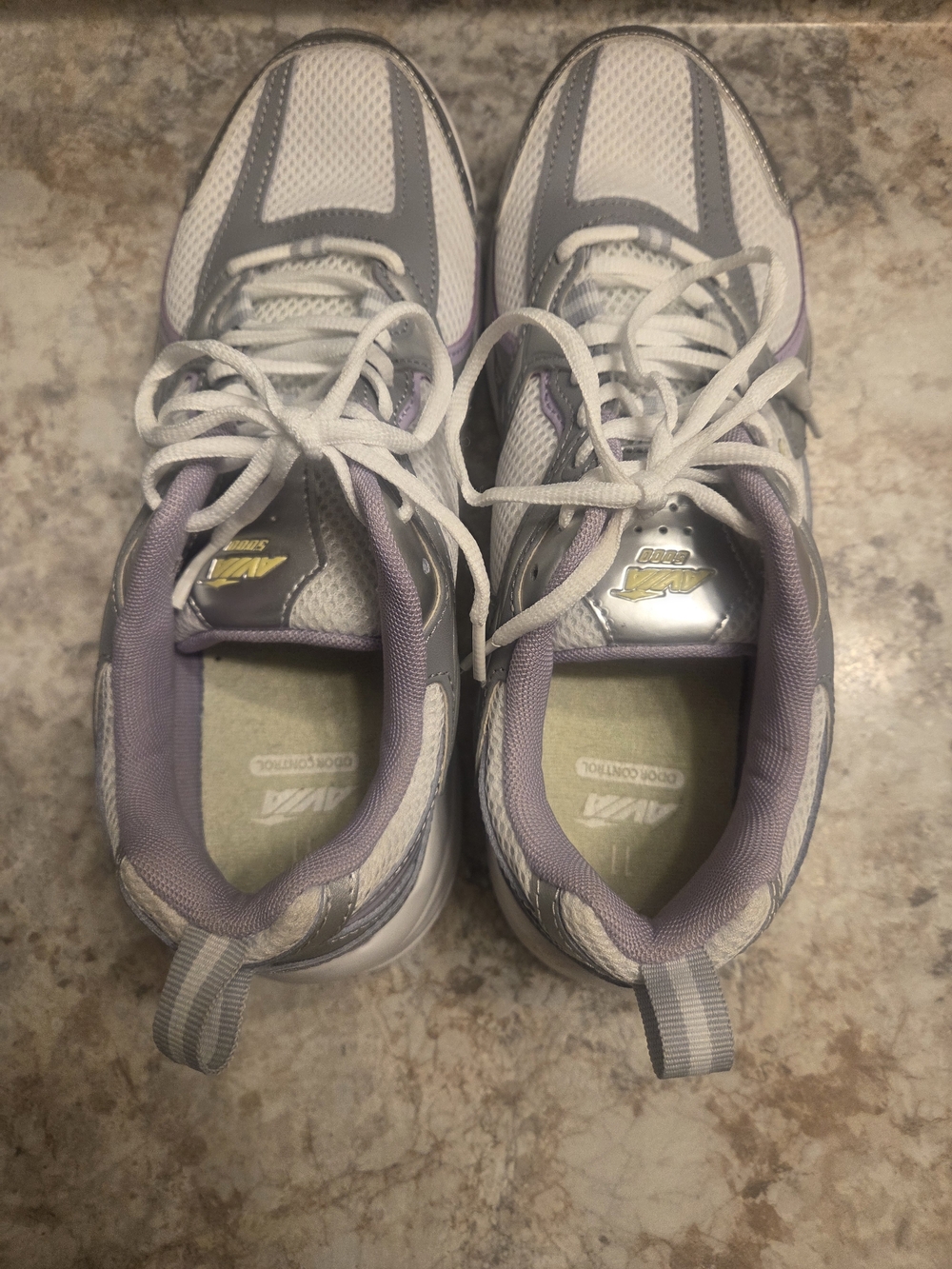 Avia Women's White and Light Purple Sneakers